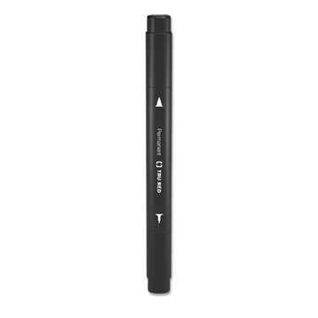 TRU RED™ Permanent Marker, Pen-style Twin-tip, Extra-fine-fine Bullet-needle Tips, Black, Dozen freeshipping - TVN Wholesale